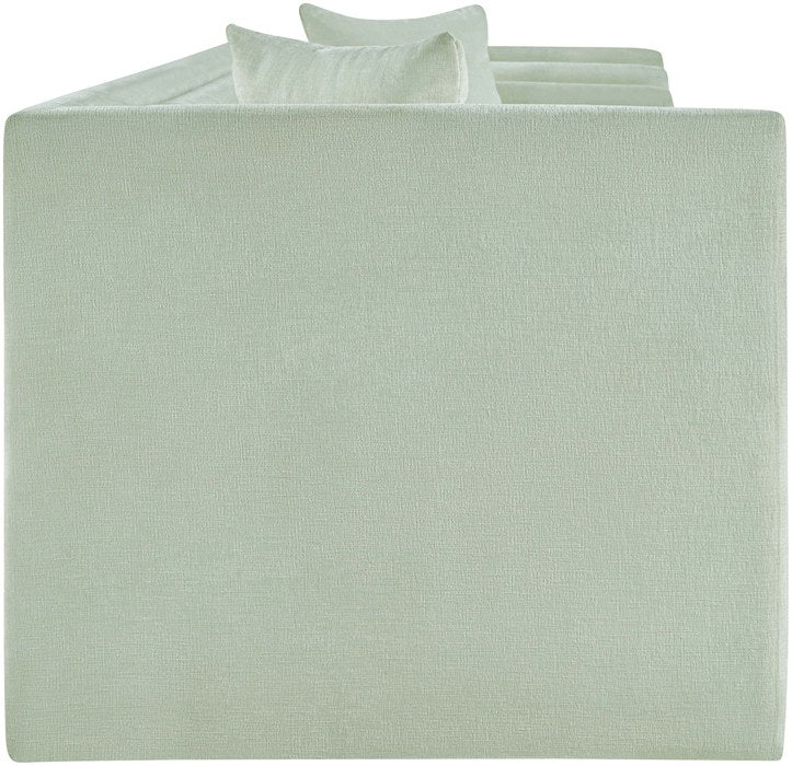Meridian Furniture - Everett 88.5" Mint Chenille Fabric Upholstered Sofa - 44068Mint-S - GreatFurnitureDeal