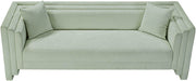 Meridian Furniture - Everett 88.5" Mint Chenille Fabric Upholstered Sofa - 44068Mint-S - GreatFurnitureDeal