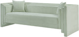 Meridian Furniture - Everett 88.5" Mint Chenille Fabric Upholstered Sofa - 44068Mint-S - GreatFurnitureDeal