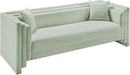 Meridian Furniture - Everett 88.5" Mint Chenille Fabric Upholstered Sofa - 44068Mint-S - GreatFurnitureDeal
