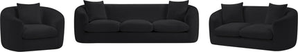Meridian Furniture - Penelope 66.5" Black Chenille Fabric Upholstered Loveseat - 44073Black-L - GreatFurnitureDeal