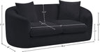 Meridian Furniture - Penelope 66.5" Black Chenille Fabric Upholstered Loveseat - 44073Black-L - GreatFurnitureDeal