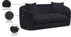 Meridian Furniture - Penelope 66.5" Black Chenille Fabric Upholstered Loveseat - 44073Black-L - GreatFurnitureDeal