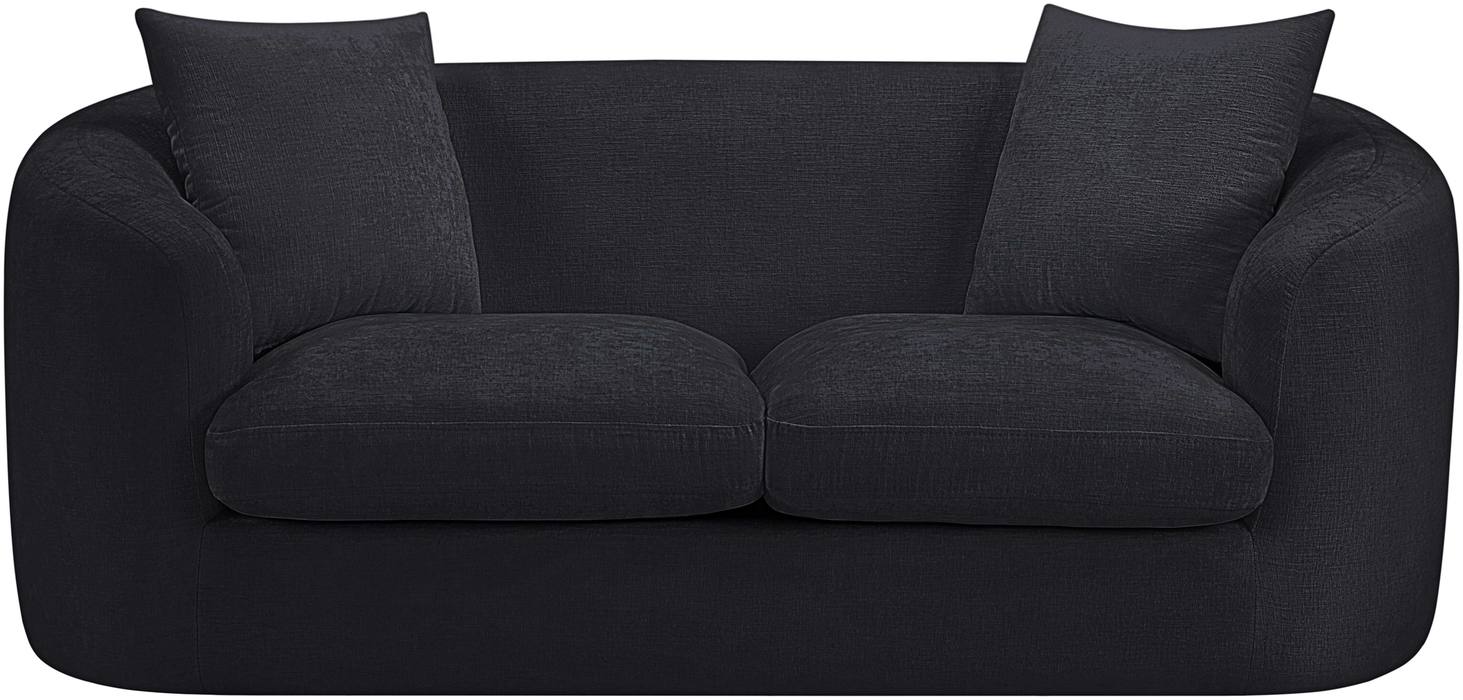 Meridian Furniture - Penelope 66.5" Black Chenille Fabric Upholstered Loveseat - 44073Black-L - GreatFurnitureDeal