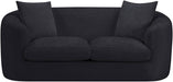 Meridian Furniture - Penelope 66.5" Black Chenille Fabric Upholstered Loveseat - 44073Black-L - GreatFurnitureDeal