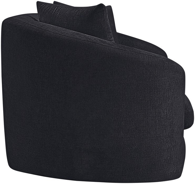 Meridian Furniture - Penelope 66.5" Black Chenille Fabric Upholstered Loveseat - 44073Black-L - GreatFurnitureDeal