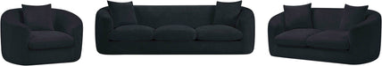 Meridian Furniture - Penelope 66.5" Black Chenille Fabric Upholstered Loveseat - 44073Black-L - GreatFurnitureDeal