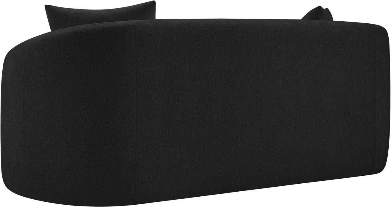 Meridian Furniture - Penelope 66.5" Black Chenille Fabric Upholstered Loveseat - 44073Black-L - GreatFurnitureDeal