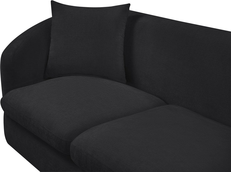 Meridian Furniture - Penelope 66.5" Black Chenille Fabric Upholstered Loveseat - 44073Black-L - GreatFurnitureDeal