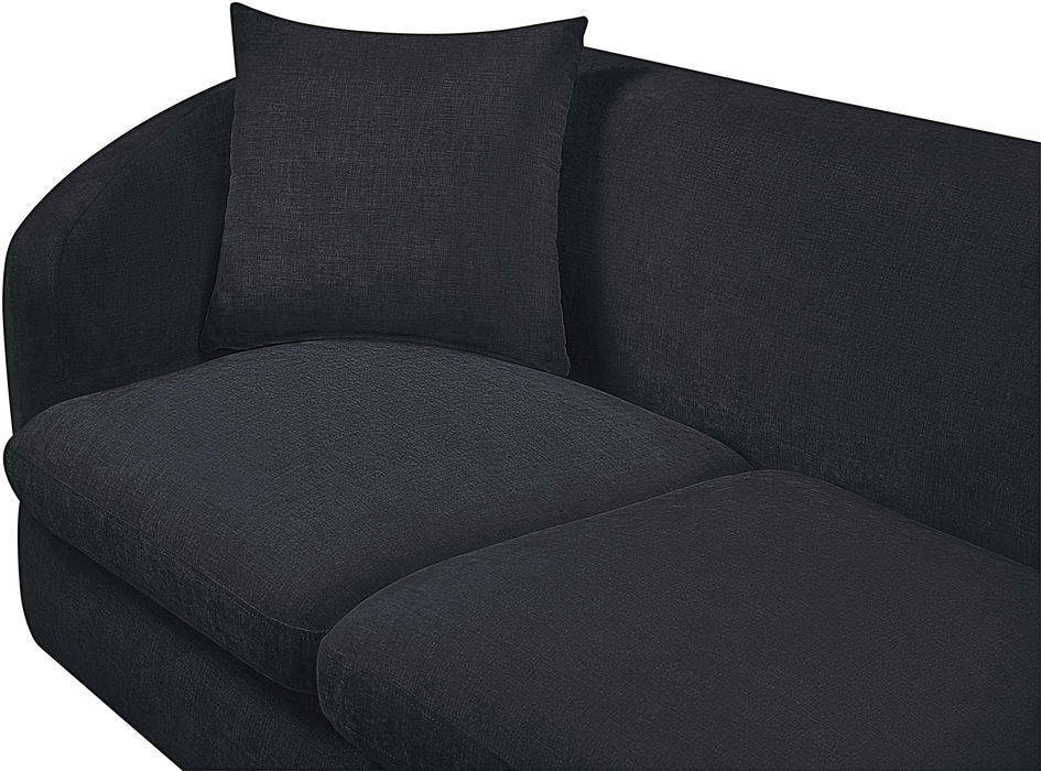 Meridian Furniture - Penelope 92.5" Black Chenille Fabric Upholstered Sofa - 44073Black-S - GreatFurnitureDeal