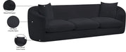 Meridian Furniture - Penelope 92.5" Black Chenille Fabric Upholstered Sofa - 44073Black-S - GreatFurnitureDeal