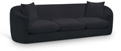 Meridian Furniture - Penelope 92.5" Black Chenille Fabric Upholstered Sofa - 44073Black-S - GreatFurnitureDeal