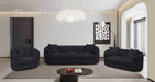 Meridian Furniture - Penelope 92.5" Black Chenille Fabric Upholstered Sofa - 44073Black-S - GreatFurnitureDeal