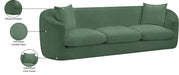 Meridian Furniture - Penelope 92.5" Green Chenille Fabric Upholstered Sofa - 44073Green-S - GreatFurnitureDeal