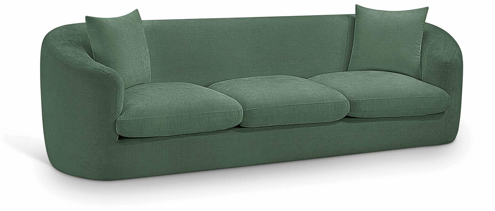 Meridian Furniture - Penelope 92.5" Green Chenille Fabric Upholstered Sofa - 44073Green-S - GreatFurnitureDeal