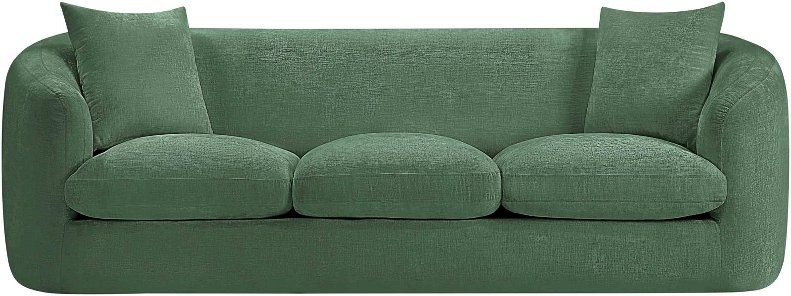 Meridian Furniture - Penelope 92.5" Green Chenille Fabric Upholstered Sofa - 44073Green-S - GreatFurnitureDeal