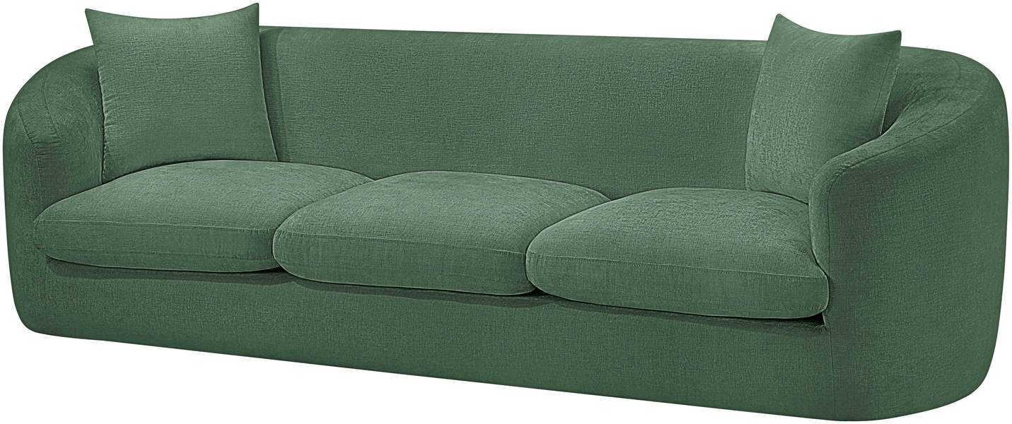Meridian Furniture - Penelope 92.5" Green Chenille Fabric Upholstered Sofa - 44073Green-S - GreatFurnitureDeal