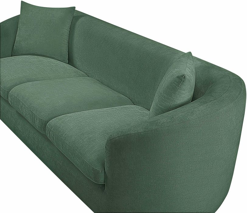 Meridian Furniture - Penelope 92.5" Green Chenille Fabric Upholstered Sofa - 44073Green-S - GreatFurnitureDeal