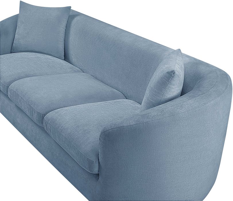 Meridian Furniture - Penelope 92.5" Light Blue Chenille Fabric Upholstered Sofa - 44073LtBlu-S - GreatFurnitureDeal