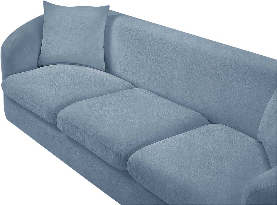Meridian Furniture - Penelope 92.5" Light Blue Chenille Fabric Upholstered Sofa - 44073LtBlu-S - GreatFurnitureDeal