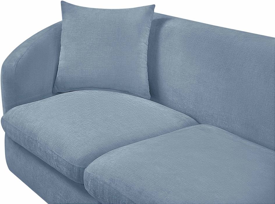 Meridian Furniture - Penelope 92.5" Light Blue Chenille Fabric Upholstered Sofa - 44073LtBlu-S - GreatFurnitureDeal