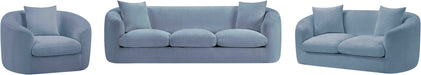 Meridian Furniture - Penelope 92.5" Light Blue Chenille Fabric Upholstered Sofa - 44073LtBlu-S - GreatFurnitureDeal