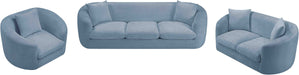 Meridian Furniture - Penelope 92.5" Light Blue Chenille Fabric Upholstered Sofa - 44073LtBlu-S - GreatFurnitureDeal