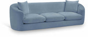 Meridian Furniture - Penelope 92.5" Light Blue Chenille Fabric Upholstered Sofa - 44073LtBlu-S - GreatFurnitureDeal