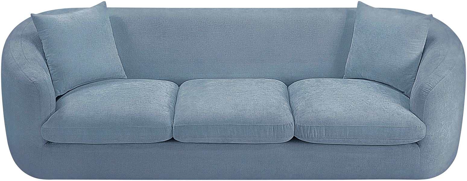 Meridian Furniture - Penelope 92.5" Light Blue Chenille Fabric Upholstered Sofa - 44073LtBlu-S - GreatFurnitureDeal