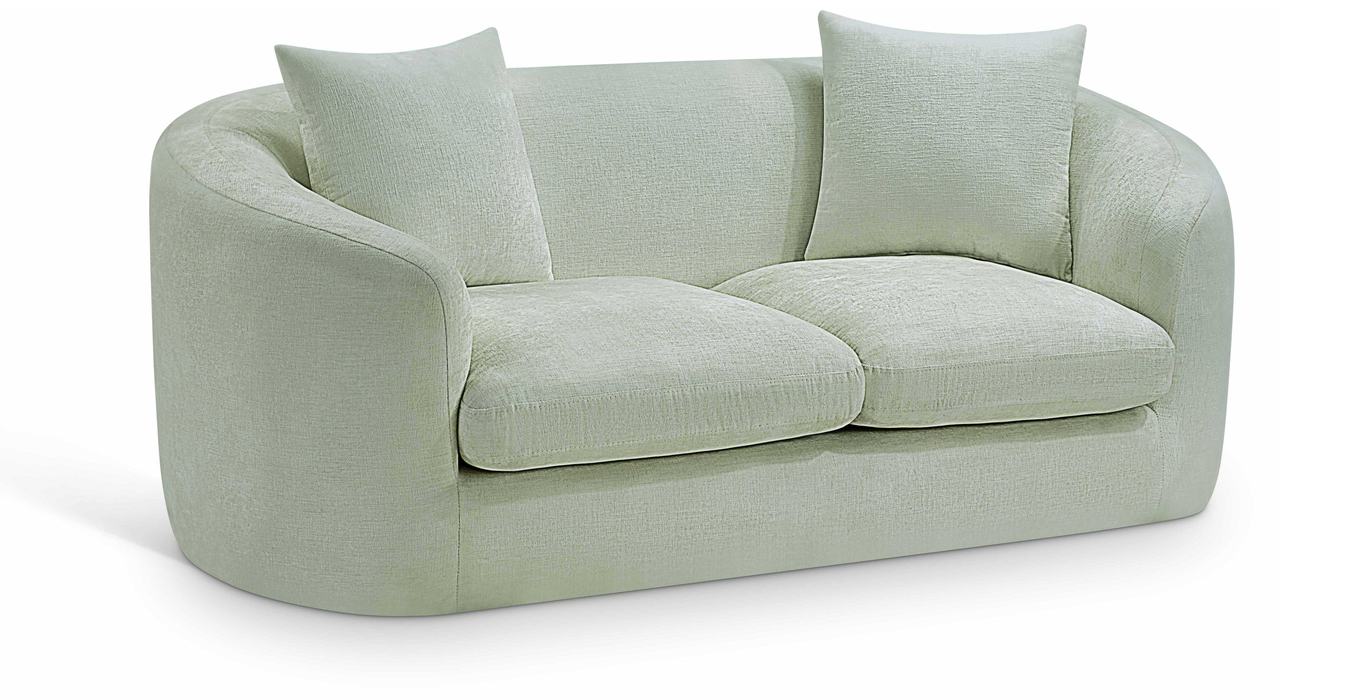 Meridian Furniture - Penelope 66.5" Mint Chenille Fabric Upholstered Loveseat - 44073Mint-L - GreatFurnitureDeal