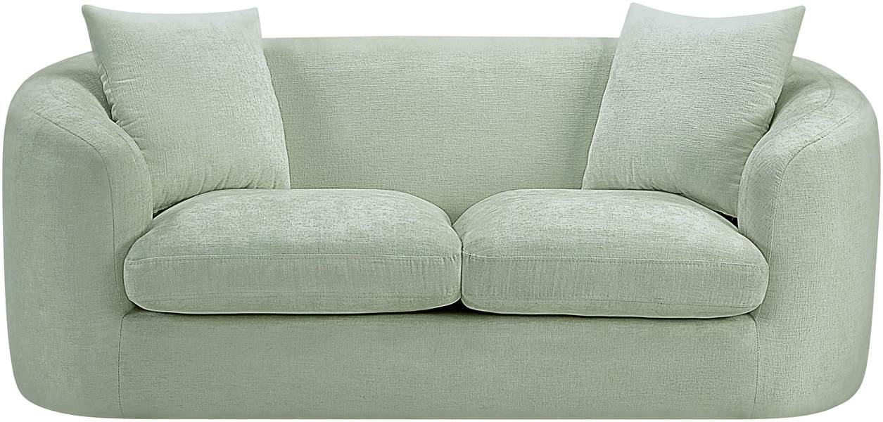 Meridian Furniture - Penelope 66.5" Mint Chenille Fabric Upholstered Loveseat - 44073Mint-L - GreatFurnitureDeal