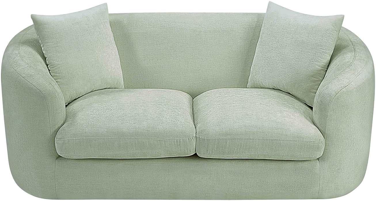 Meridian Furniture - Penelope 66.5" Mint Chenille Fabric Upholstered Loveseat - 44073Mint-L - GreatFurnitureDeal