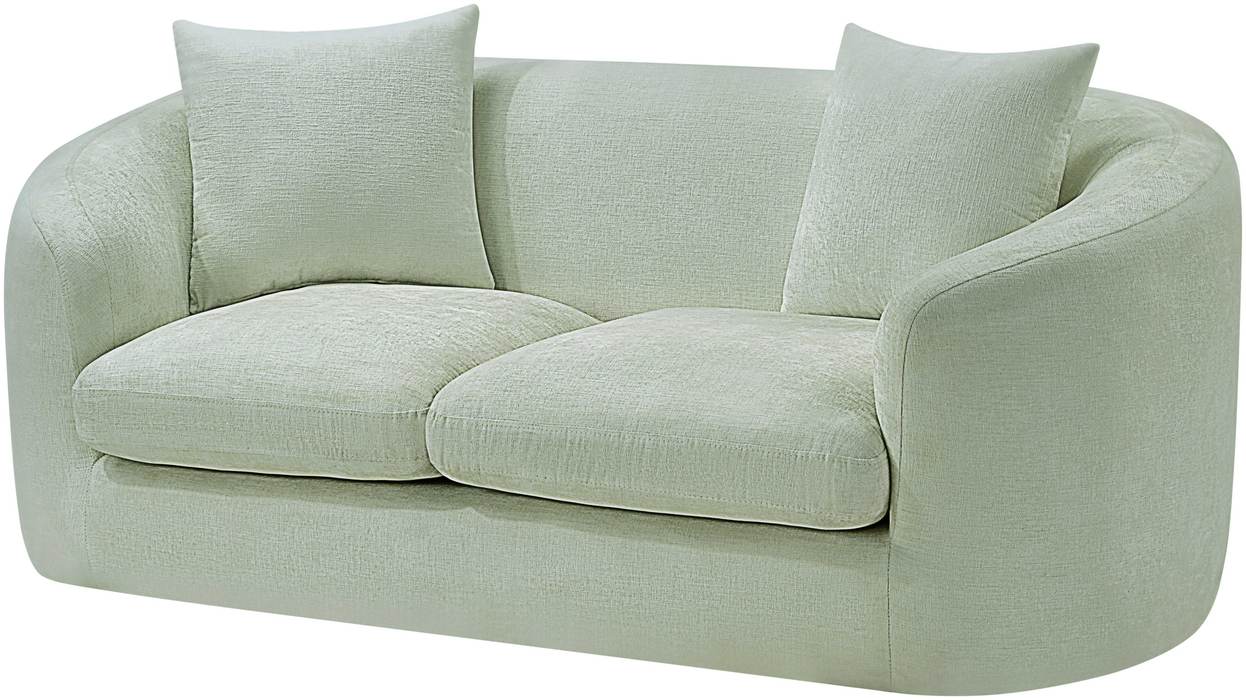 Meridian Furniture - Penelope 66.5" Mint Chenille Fabric Upholstered Loveseat - 44073Mint-L - GreatFurnitureDeal
