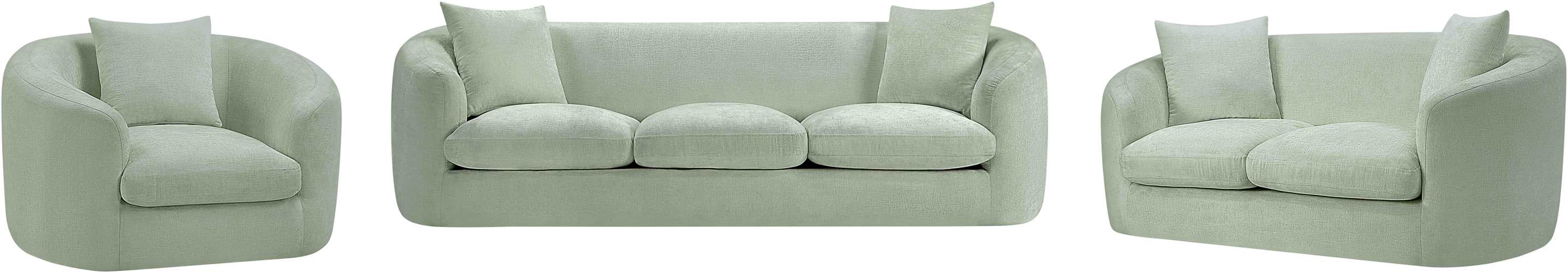 Meridian Furniture - Penelope 66.5" Mint Chenille Fabric Upholstered Loveseat - 44073Mint-L - GreatFurnitureDeal