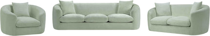 Meridian Furniture - Penelope 92.5" Mint Chenille Fabric Upholstered Sofa - 44073Mint-S - GreatFurnitureDeal