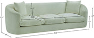 Meridian Furniture - Penelope 92.5" Mint Chenille Fabric Upholstered Sofa - 44073Mint-S - GreatFurnitureDeal