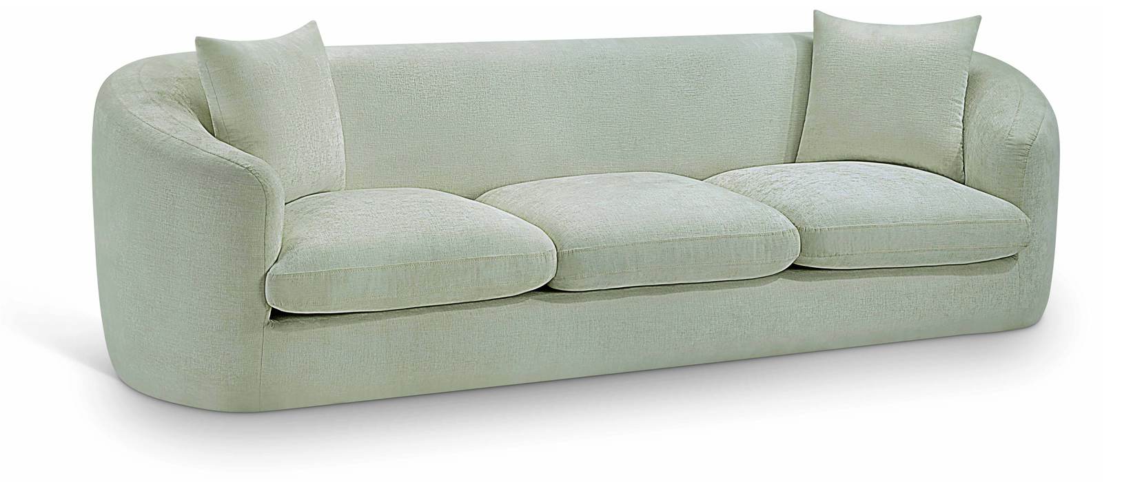 Meridian Furniture - Penelope 92.5" Mint Chenille Fabric Upholstered Sofa - 44073Mint-S - GreatFurnitureDeal