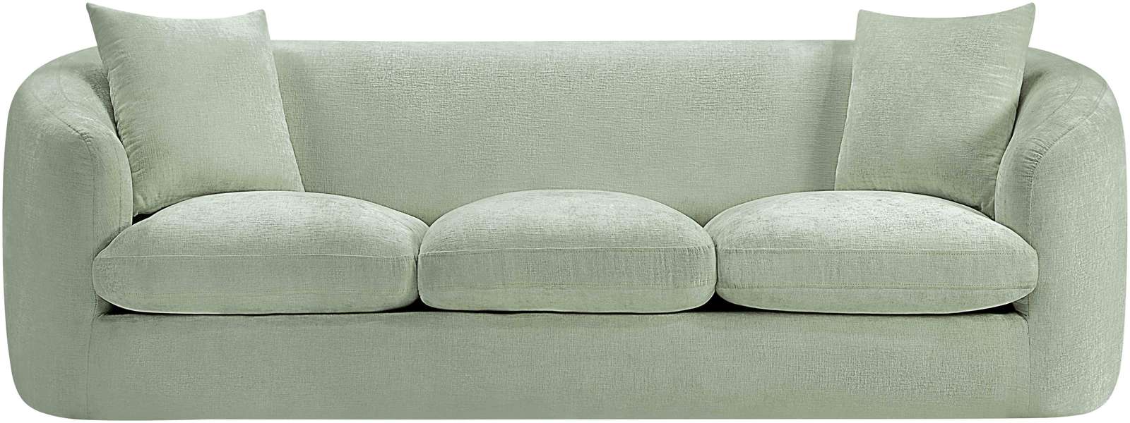 Meridian Furniture - Penelope 92.5" Mint Chenille Fabric Upholstered Sofa - 44073Mint-S - GreatFurnitureDeal