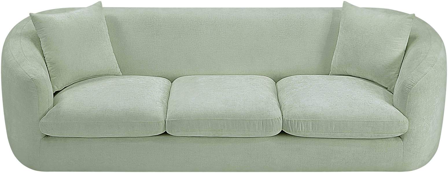 Meridian Furniture - Penelope 92.5" Mint Chenille Fabric Upholstered Sofa - 44073Mint-S - GreatFurnitureDeal