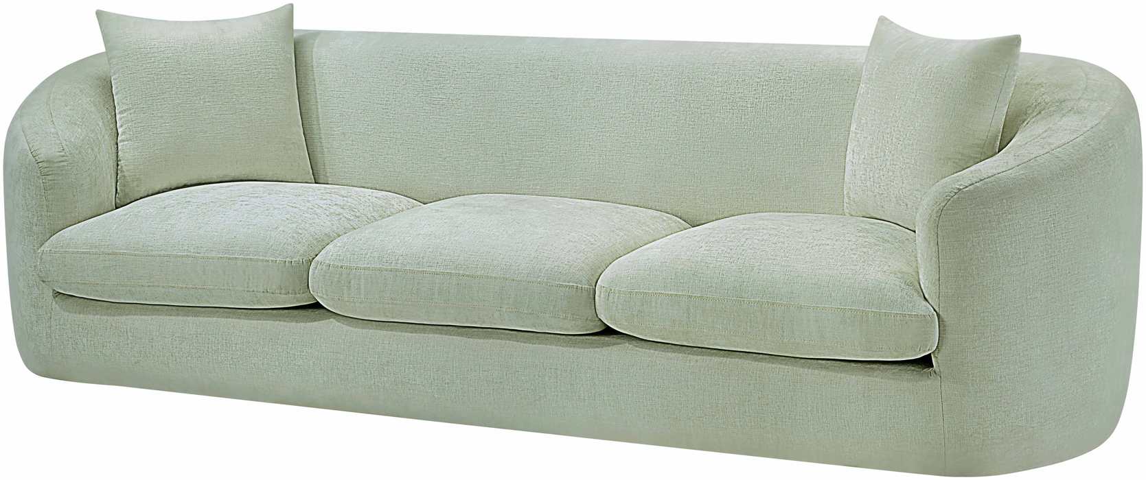 Meridian Furniture - Penelope 92.5" Mint Chenille Fabric Upholstered Sofa - 44073Mint-S - GreatFurnitureDeal