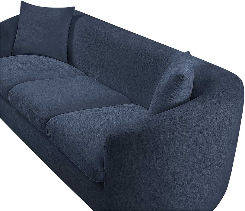 Meridian Furniture - Penelope 92.5" Navy Chenille Fabric Upholstered Sofa - 44073Navy-S - GreatFurnitureDeal