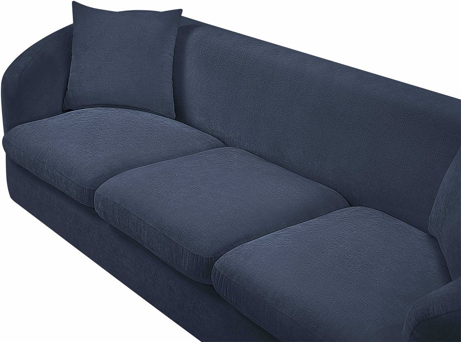 Meridian Furniture - Penelope 92.5" Navy Chenille Fabric Upholstered Sofa - 44073Navy-S - GreatFurnitureDeal
