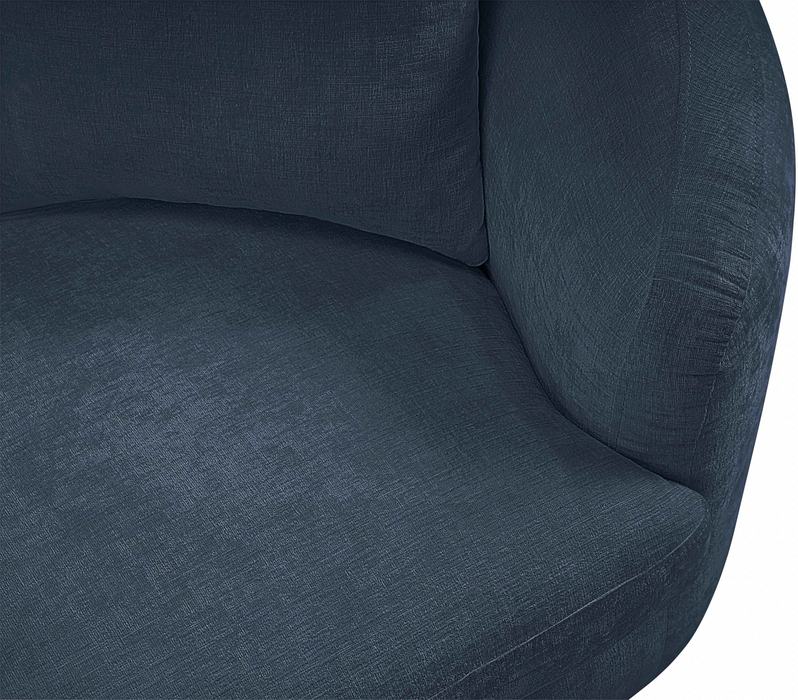 Meridian Furniture - Penelope 92.5" Navy Chenille Fabric Upholstered Sofa - 44073Navy-S - GreatFurnitureDeal