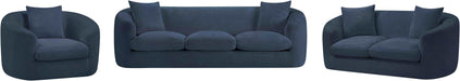 Meridian Furniture - Penelope 92.5" Navy Chenille Fabric Upholstered Sofa - 44073Navy-S - GreatFurnitureDeal