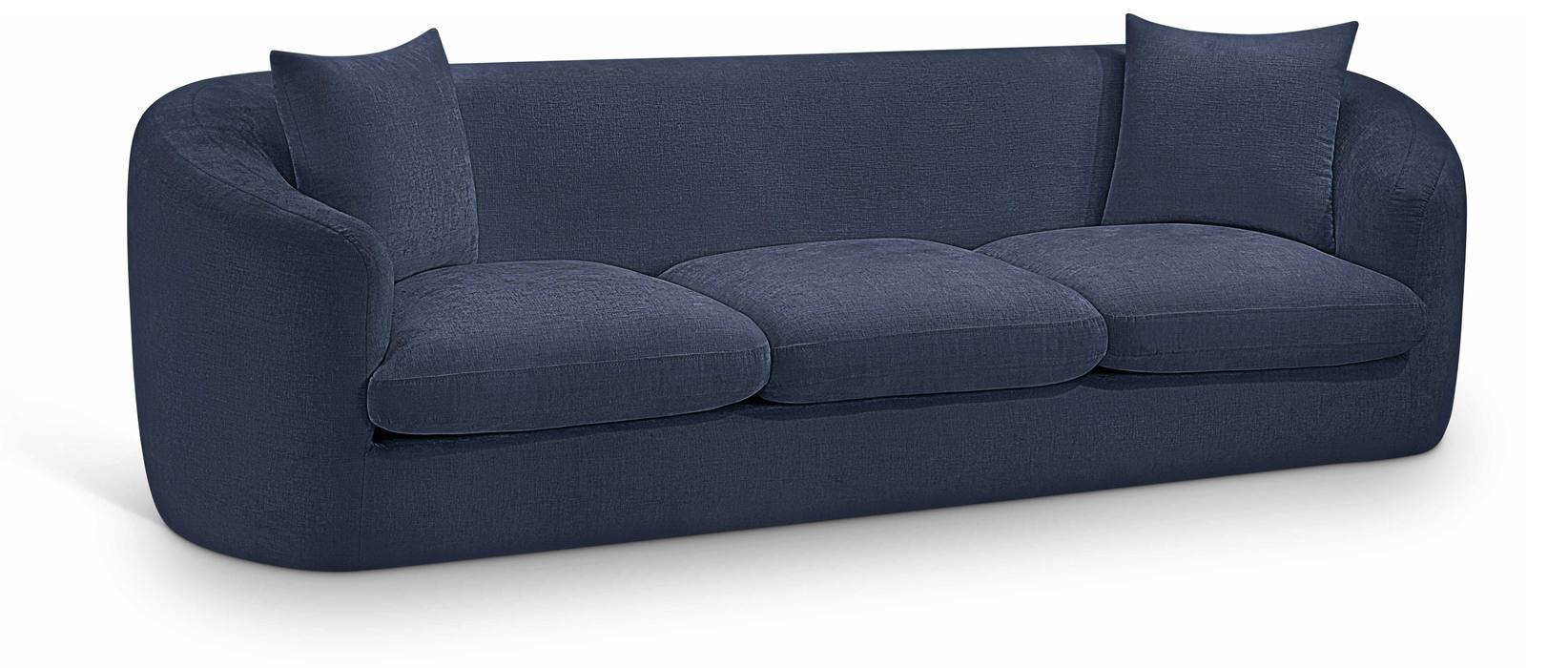 Meridian Furniture - Penelope 92.5" Navy Chenille Fabric Upholstered Sofa - 44073Navy-S - GreatFurnitureDeal