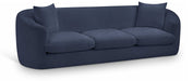 Meridian Furniture - Penelope 92.5" Navy Chenille Fabric Upholstered Sofa - 44073Navy-S - GreatFurnitureDeal