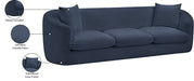 Meridian Furniture - Penelope 92.5" Navy Chenille Fabric Upholstered Sofa - 44073Navy-S - GreatFurnitureDeal