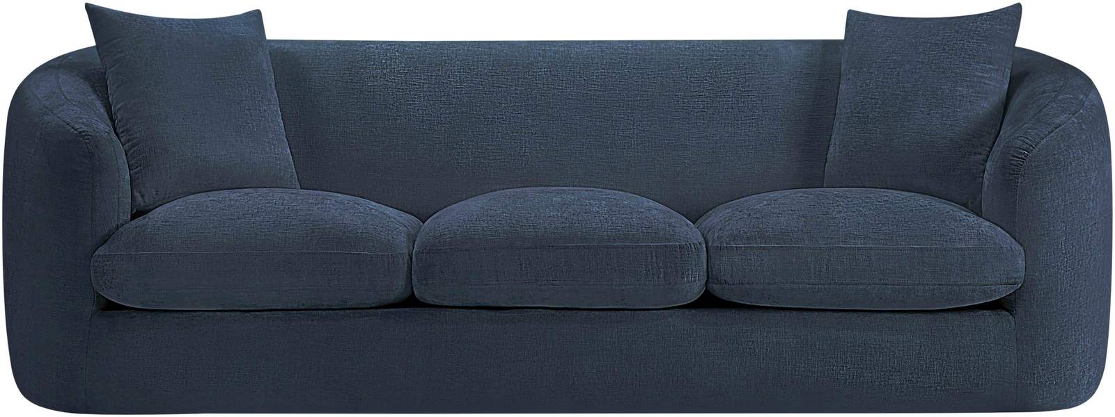 Meridian Furniture - Penelope 92.5" Navy Chenille Fabric Upholstered Sofa - 44073Navy-S - GreatFurnitureDeal
