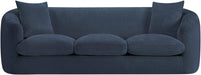 Meridian Furniture - Penelope 92.5" Navy Chenille Fabric Upholstered Sofa - 44073Navy-S - GreatFurnitureDeal