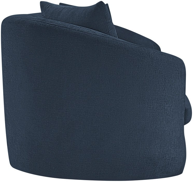 Meridian Furniture - Penelope 92.5" Navy Chenille Fabric Upholstered Sofa - 44073Navy-S - GreatFurnitureDeal